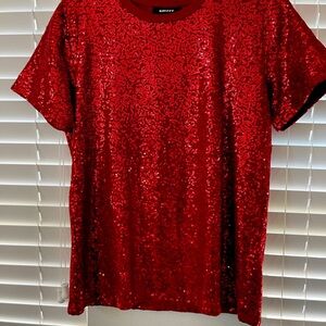 Dkny sequenced red top